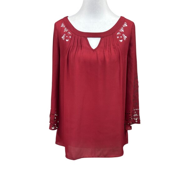 Maeve Tops - Maeve Anthropologie Red Teni Blouse Cutout Top Sz 0